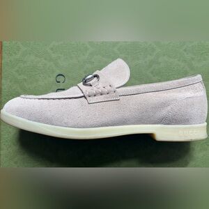Gucci Horsebit Loafers Suede Oatmeal 8M/9.5W